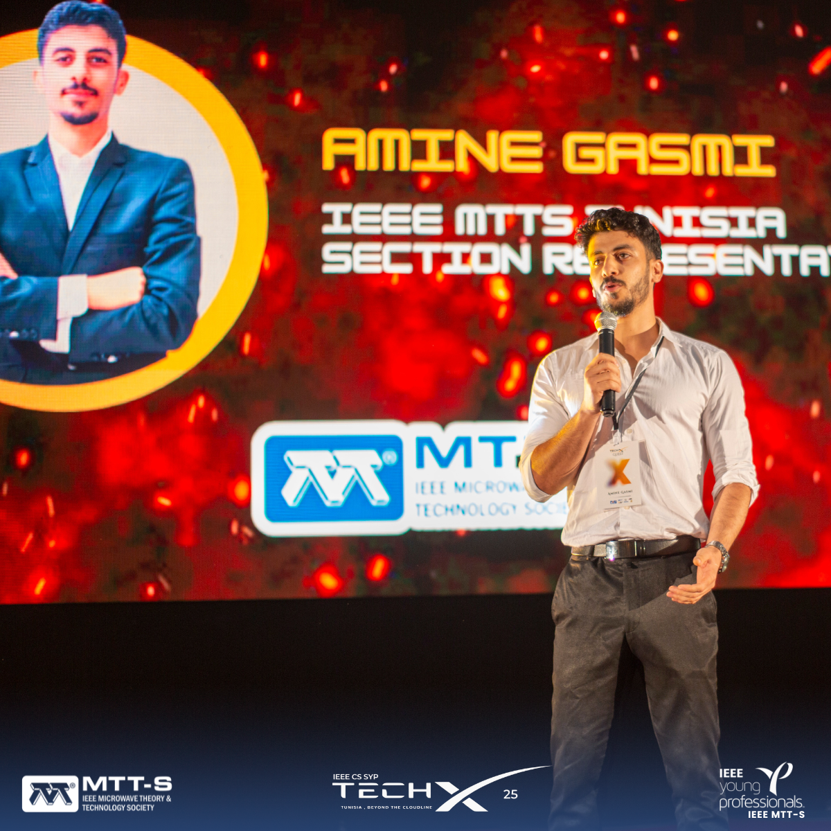 IEEE MTT-S representative speaking at IEEE TechX Tunisia